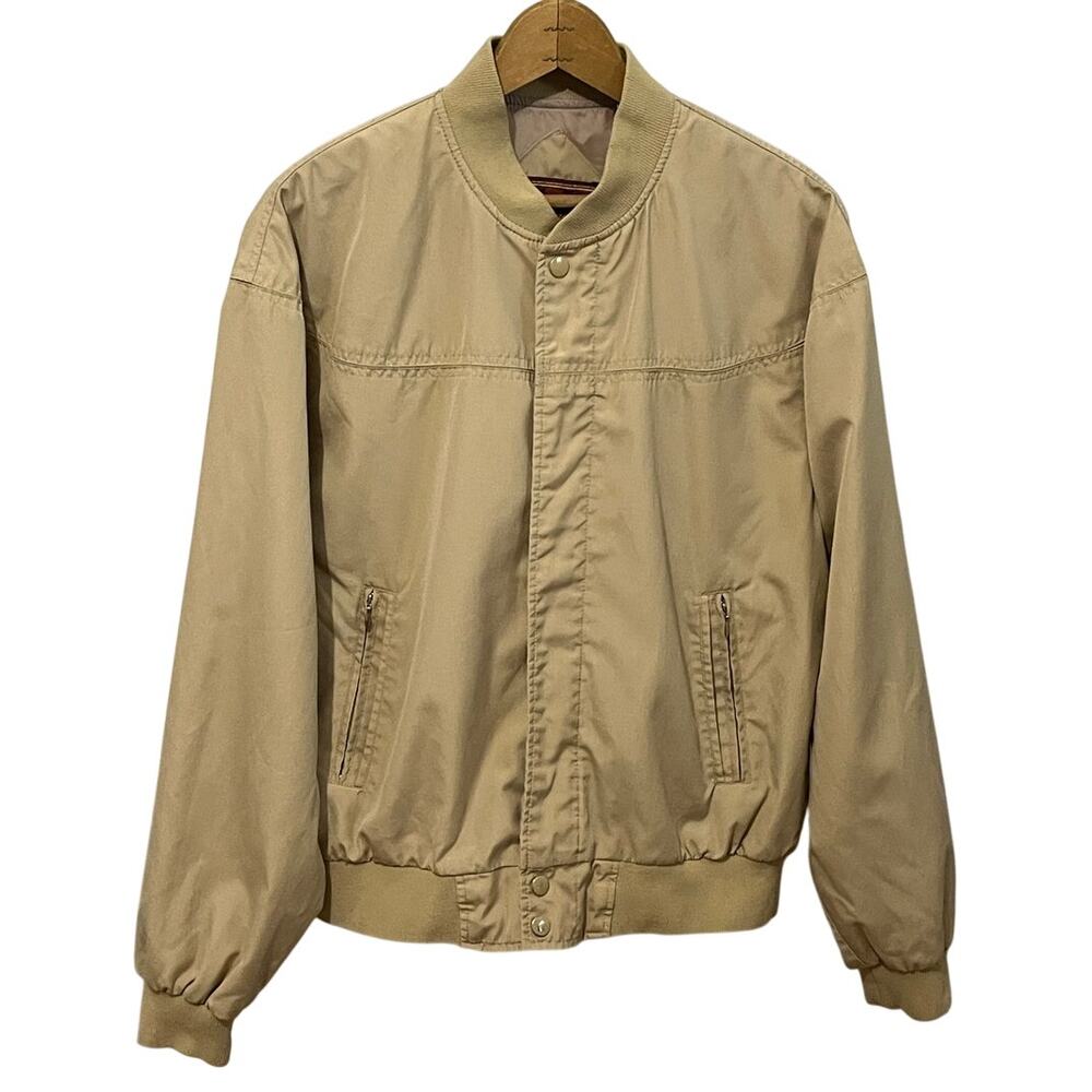 Vintage 80s Arnie Tan Lightweight Bomber Jacket Golf Arnold Palmer Men’s M/L